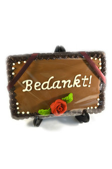 A5 formaat Chocolade plaat met handgeschreven tekst